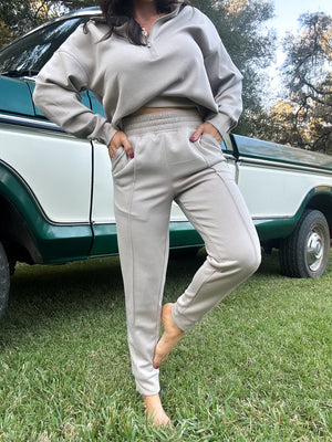 DOORBUSTER - Britt Half Zip Pullover - Ash Mocha