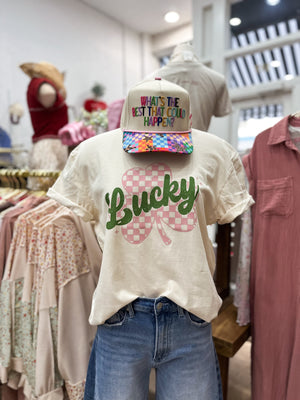 Checkered Lucky Comfort Colors Tee