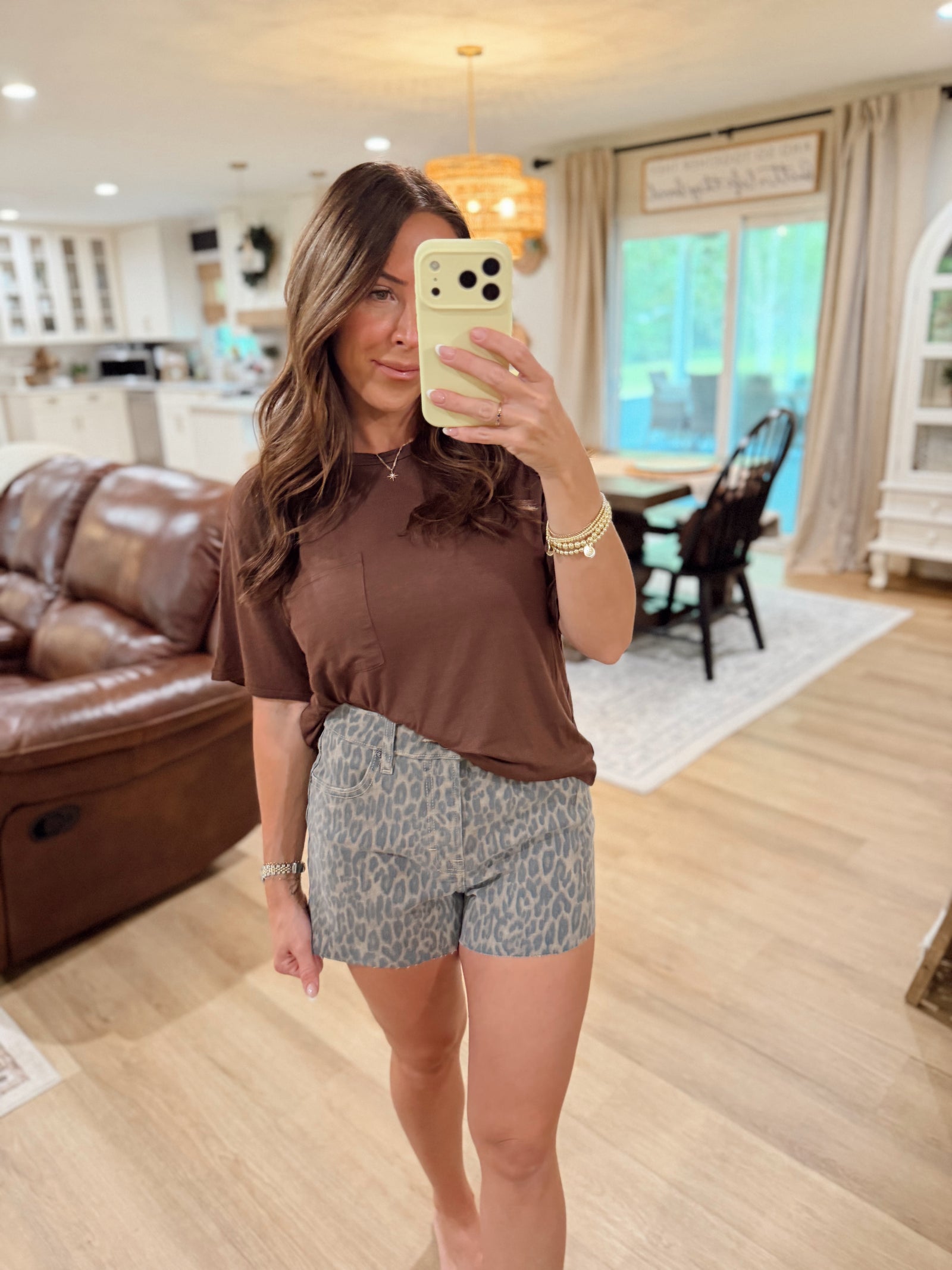 Crosby Boyfriend Pocket Tee - Brown