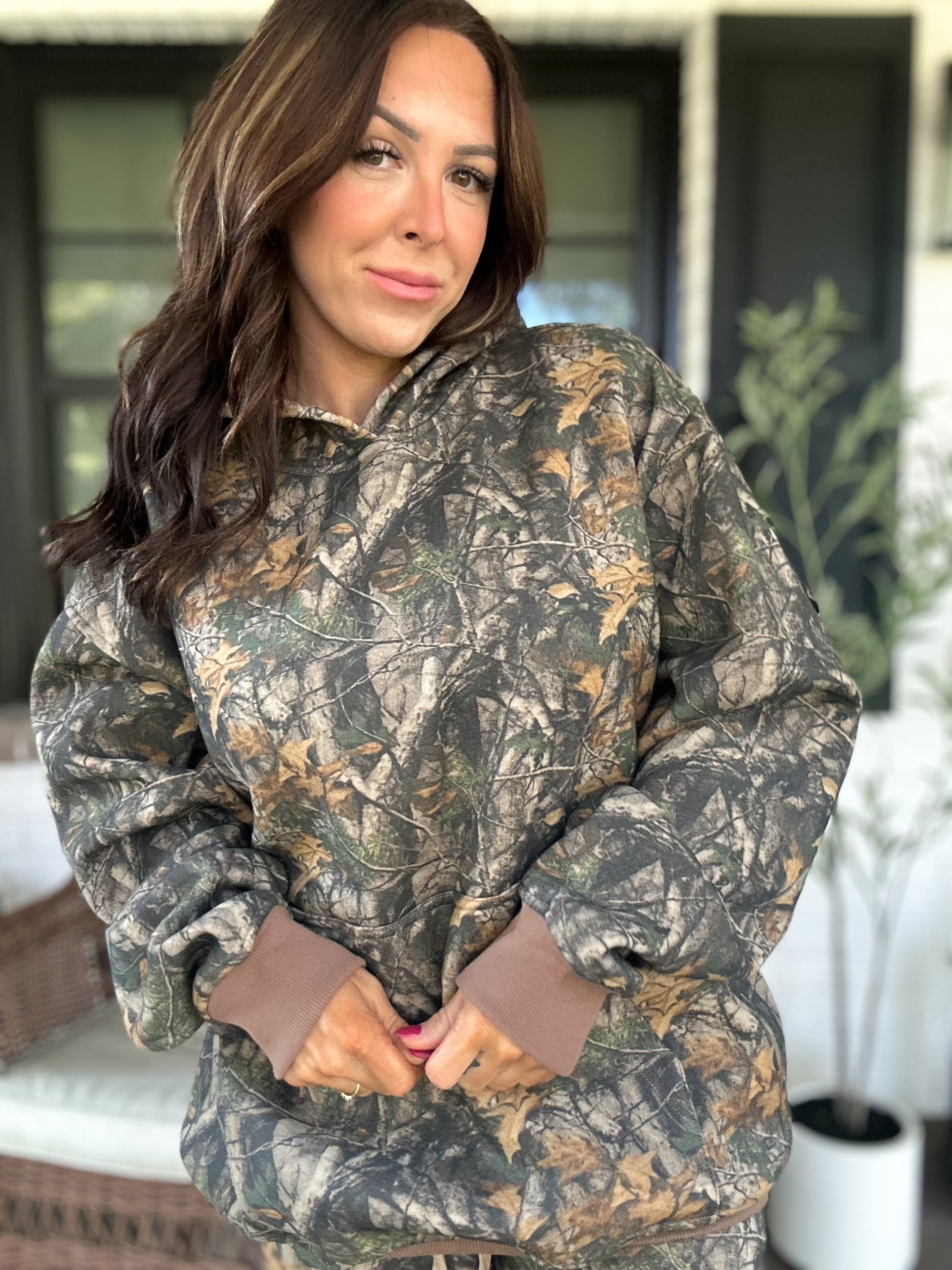 Bayou Dark Woodland Camo Oversized Fleeced Hoodie