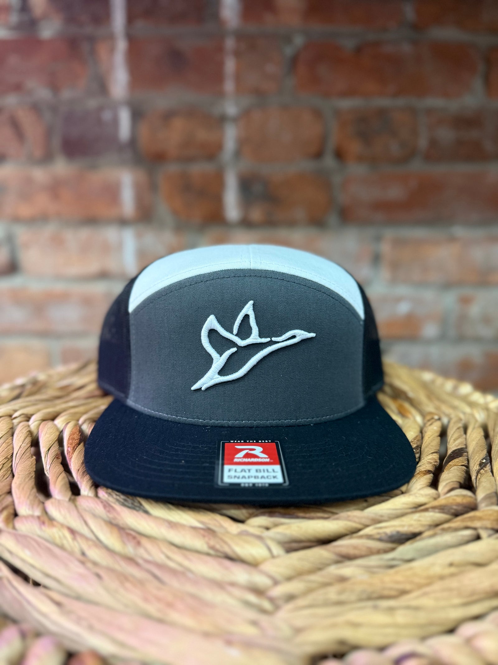 7 Panel Black/White/ Grey Panel Hat