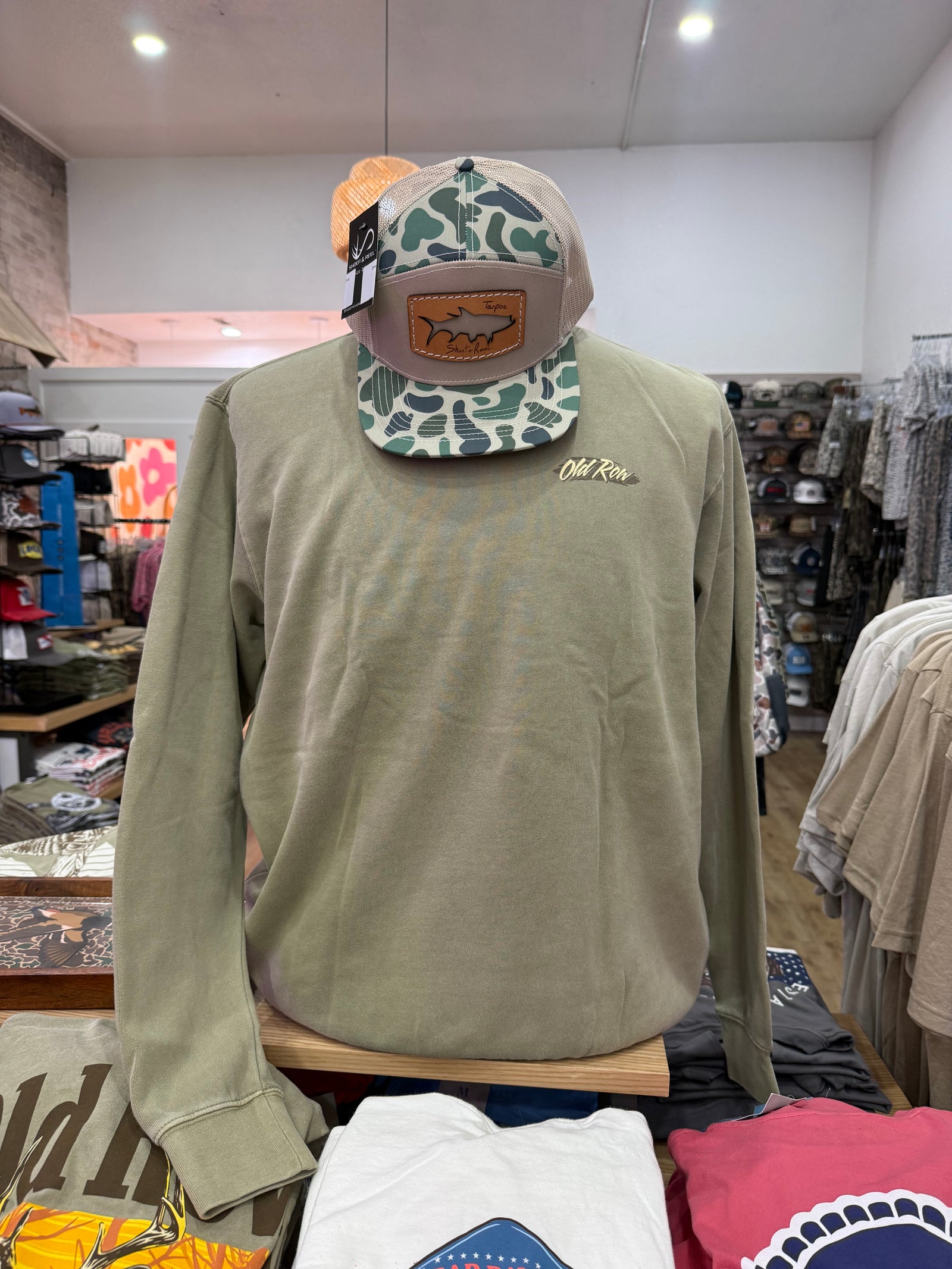 Old Row Duck Camo Retro Triangle Pigment Dyed Crewneck