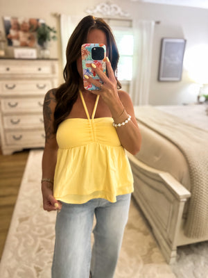 Ollie Halter Tiered Peplum Top