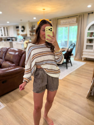 Ava Paperbag Shorts - Brown