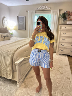 LuluMac Polka Dot Tee - Butter/Blue