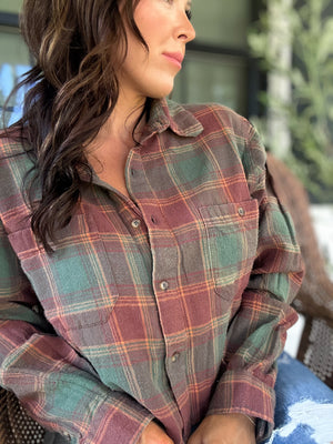 Shania Cropped Plaid Flannel
