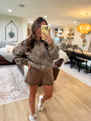 Woodland Tree Camo Crewneck Pullover