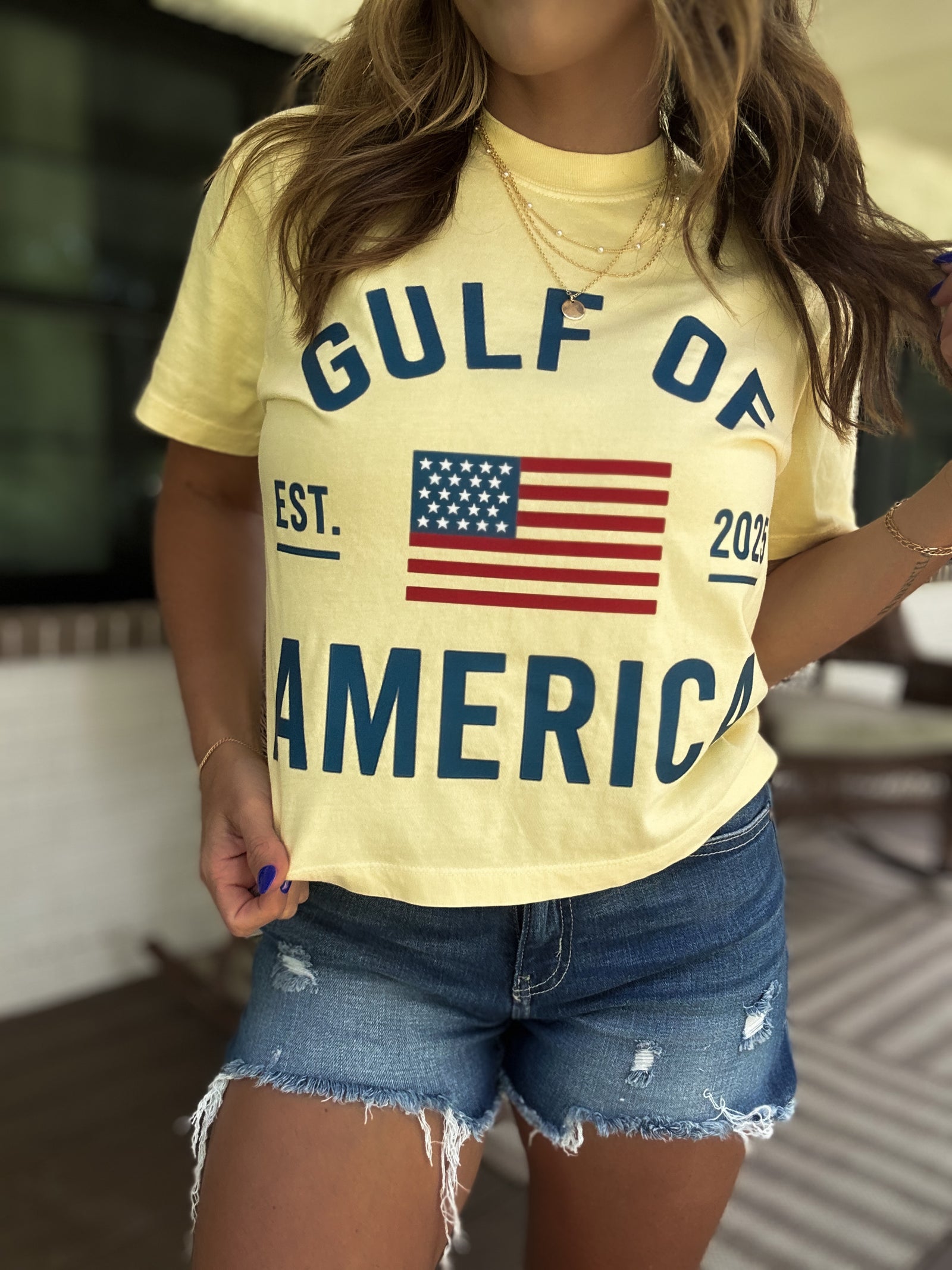 Gulf Of America Cropped Comfort Colors Tee