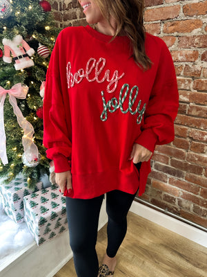 Holly Jolly Twist Rope Oversized Pullover
