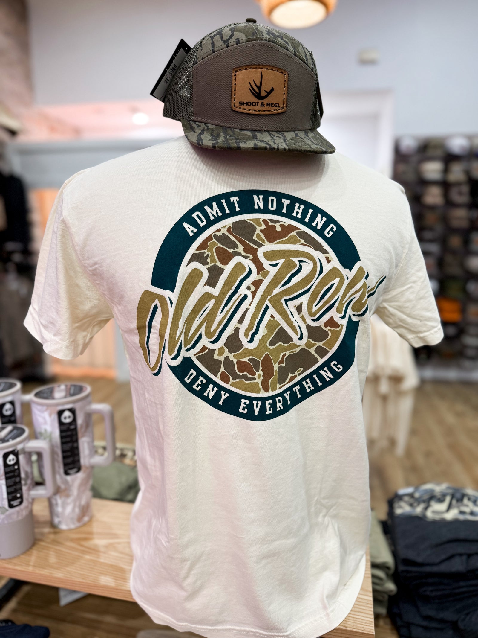 Old Row - 80s Camo Circle Pocket Tee - Ivory