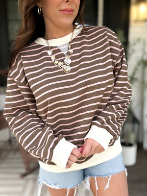 Tatum Striped French Terry Pullover