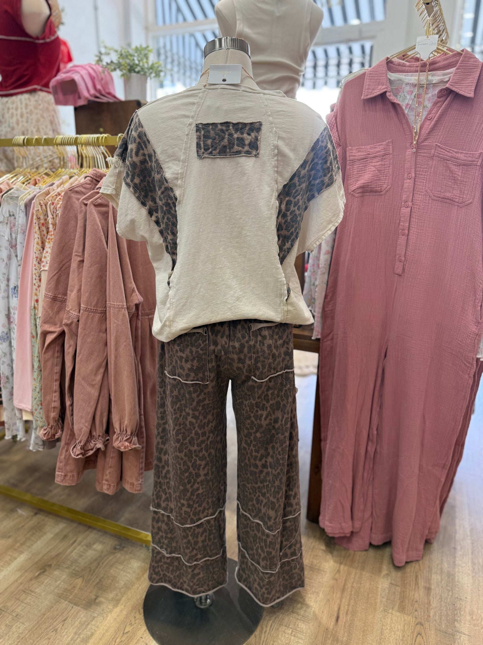 Carter Leopard Mineral Washed Wide Leg Pants