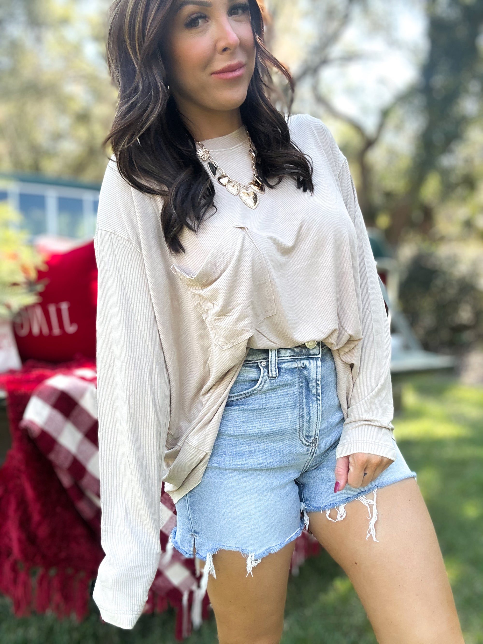 DOORBUSTER - Remi Ribbed Dolman Top - Ash Mocha