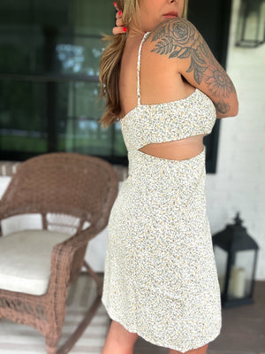 Bound To Fall Side Slit Mini Dress