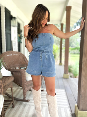 Keni Denim Jean Tube Romper
