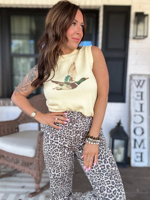 Duck Darling Sweater Vest- Lemon Cream