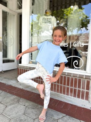 Youth Local Girl Boxy Crop Tee - Periwinkle