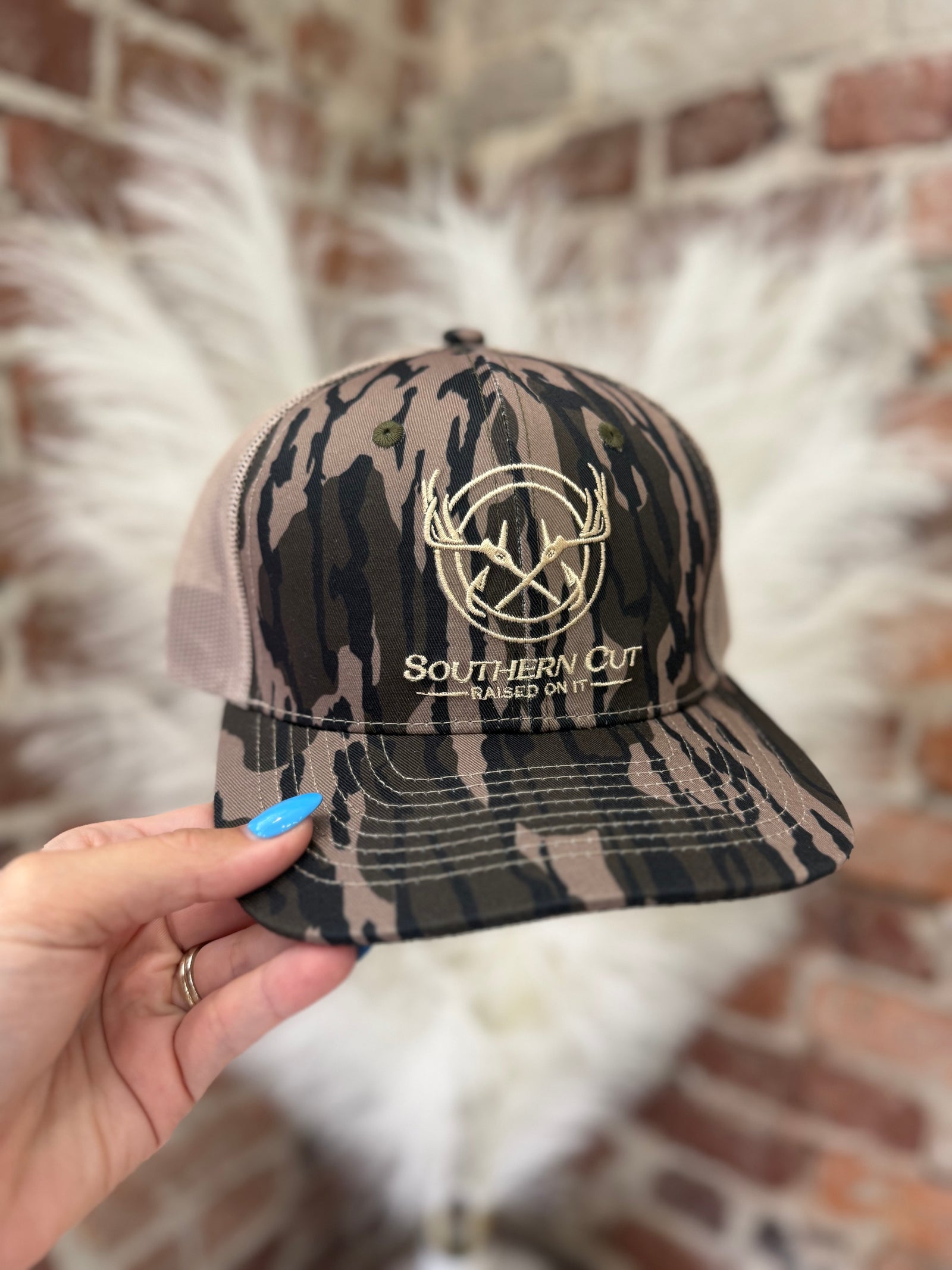 Southern Cut Logo Men's Hat - Tan Camo