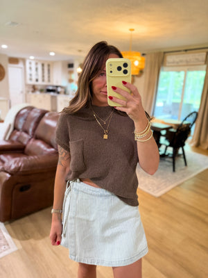 Kennedy Acid Washed Stripe Mini Skort