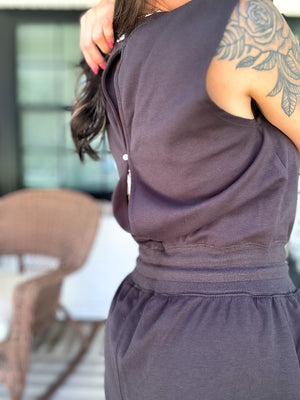Scottie Sleeveless Active Jumpsuit - Charcoal