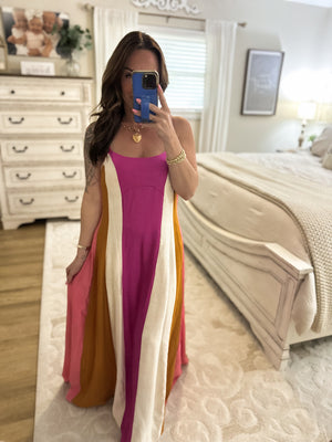 Jaymie Color Block Sleeveless Maxi Dress