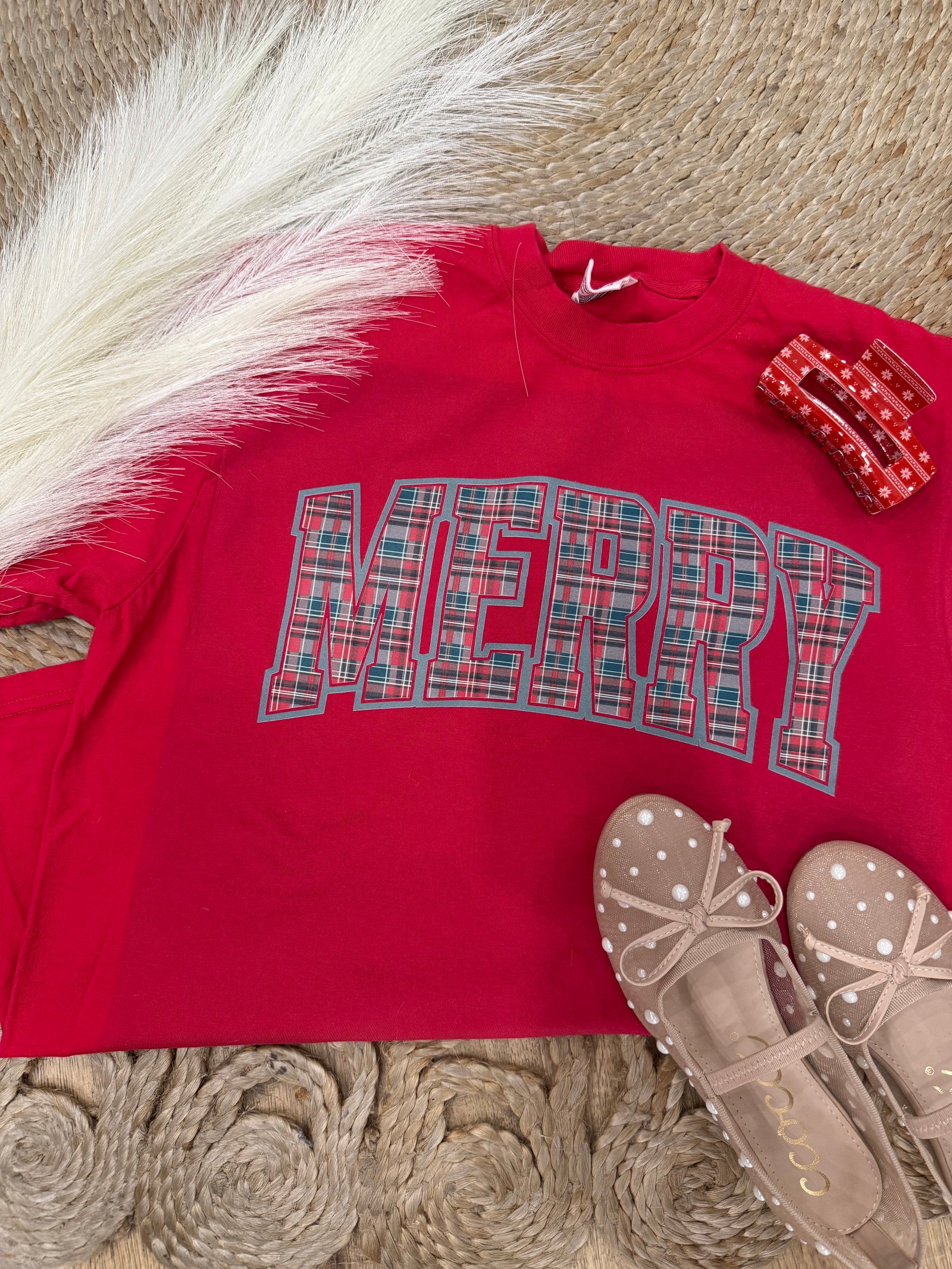 Plaid Merry Comfort Colors Tee