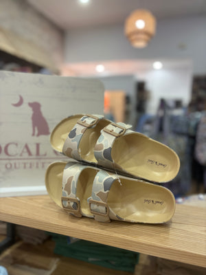 Local Girl Rubber Slides - Forest Camo Flora