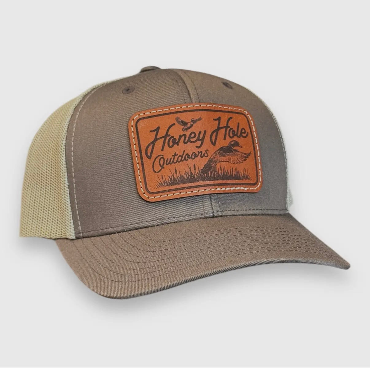Honey Hole Snapback Hat - Leather Waterfowl