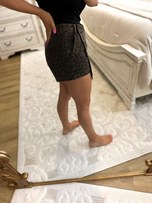 Everley Leopard Mini Skirt