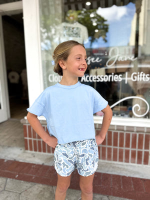 Youth Local Girl Boxy Crop Tee - Periwinkle