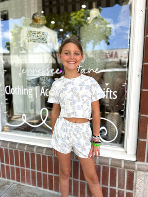 Youth Local Girl Boxy Crop Tee - Saltwater Camo