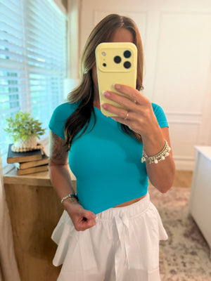 Shiela Ribbed Baby Tee - Teal