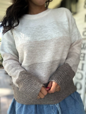 Kennedy Jane Striped Mocha Sweater