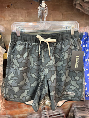 Local Boy Wando Swim Trunks -Black Saltwater Camo