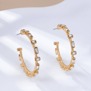 Classic Baguette Hoop Earrings