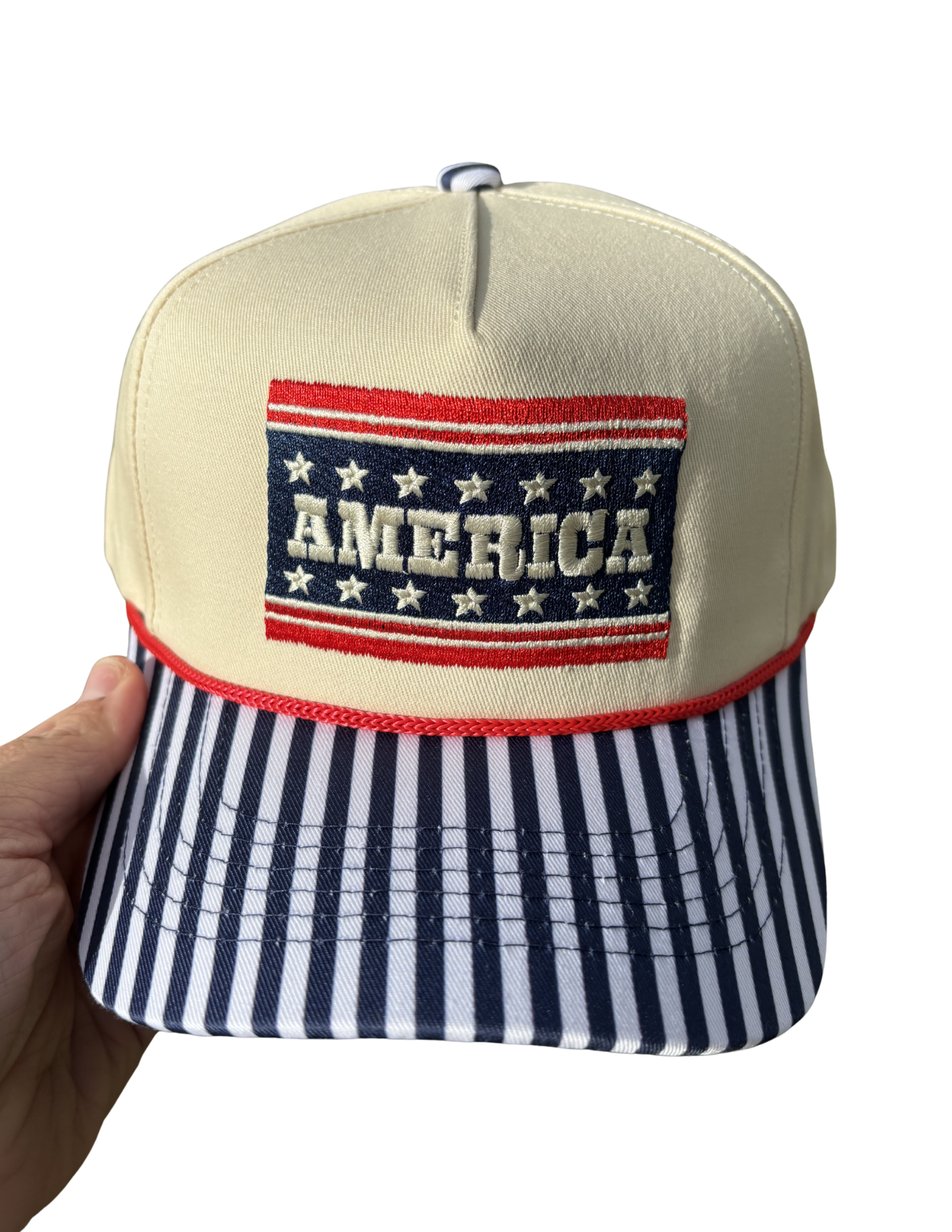 America Striped Trucker Hat