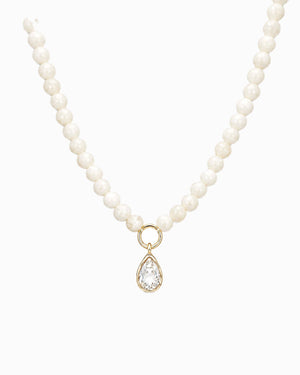 Marble Pastel Bead Teardrop Charm Necklace