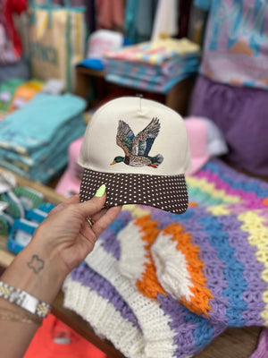 Mallard Brown Polka Dot Trucker Hat