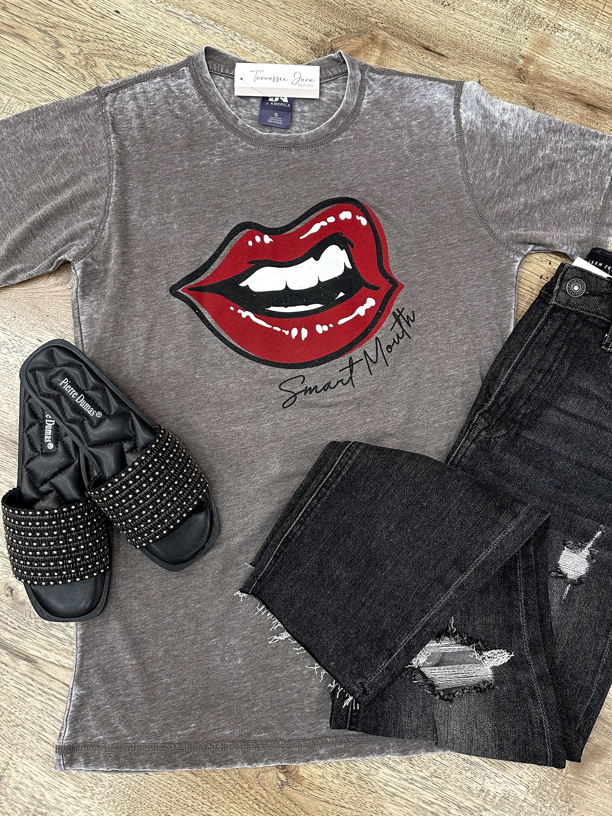 Smart Mouth Acid Washed Tee