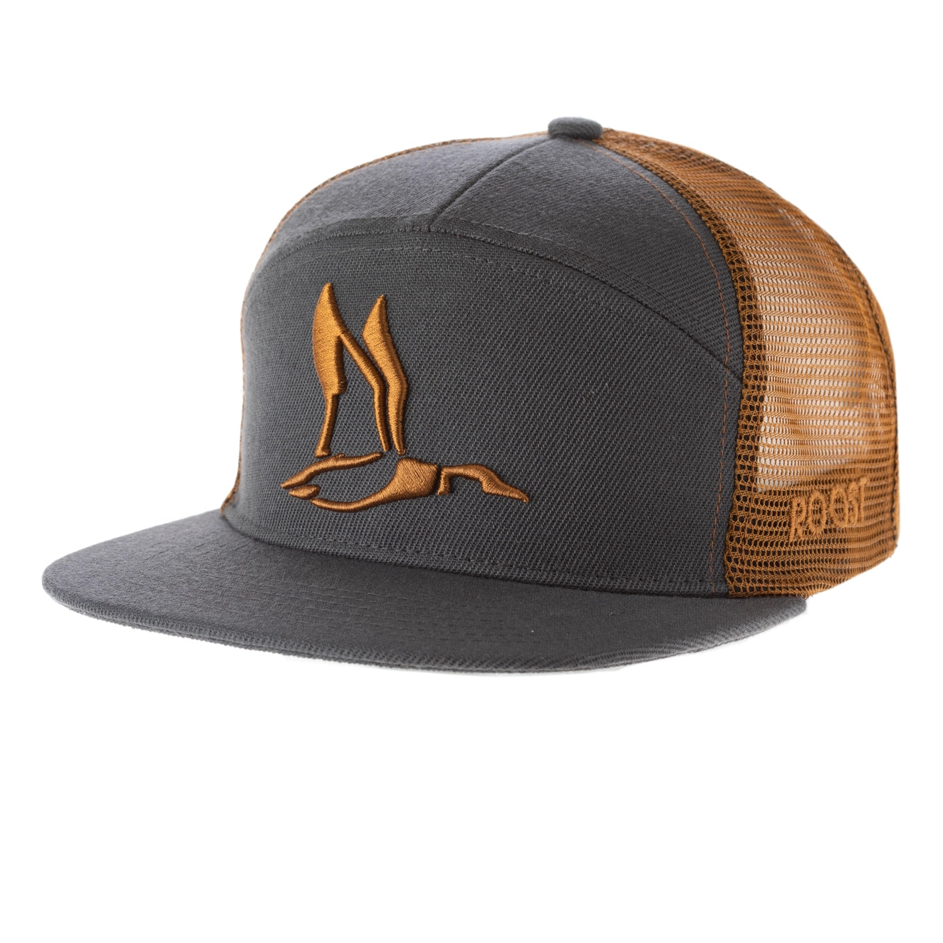 Roost Hi-Profile 3D Puff Duck Hat - Gray/Gold