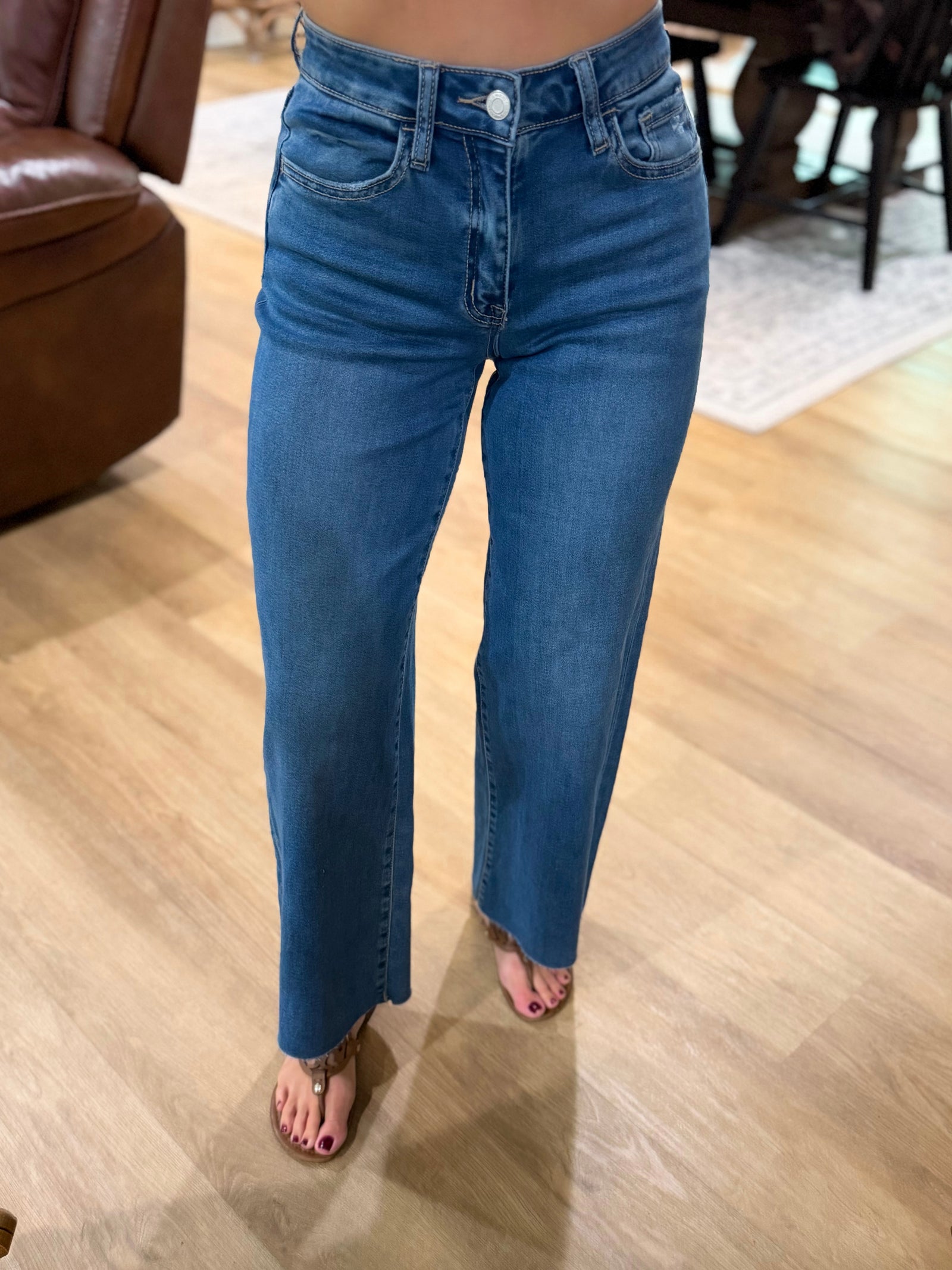 Jerica High Rise Slim Wide Jeans