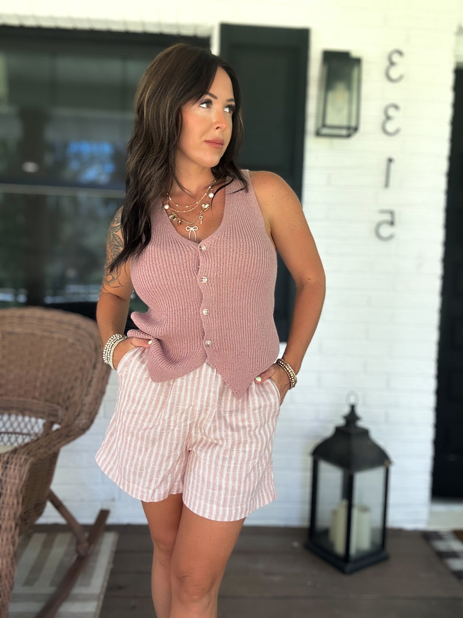 Abbie Striped Breezy Shorts