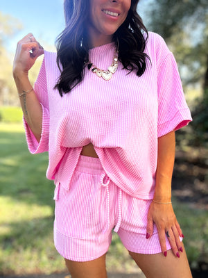 DOORBUSTER - Ali Ribbed Tee - Pink