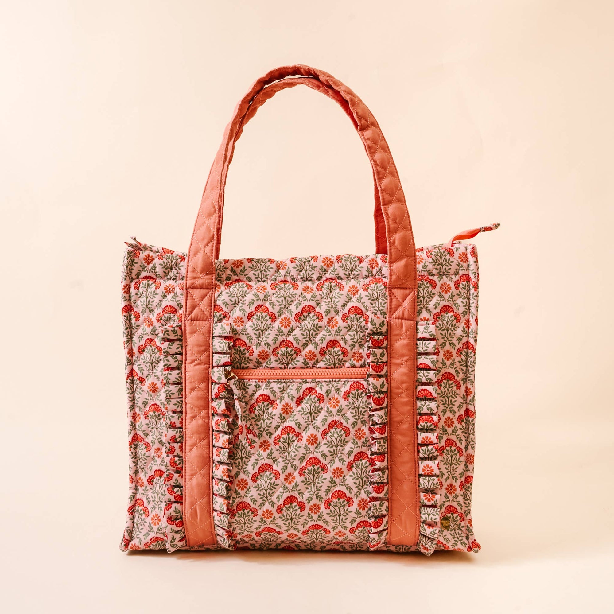 The Everyday Quilted Tote Bag-Everbloom Dusty Rose