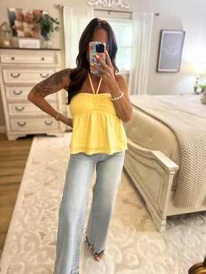 Ollie Halter Tiered Peplum Top