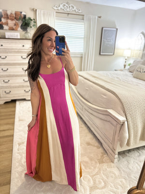 Jaymie Color Block Sleeveless Maxi Dress