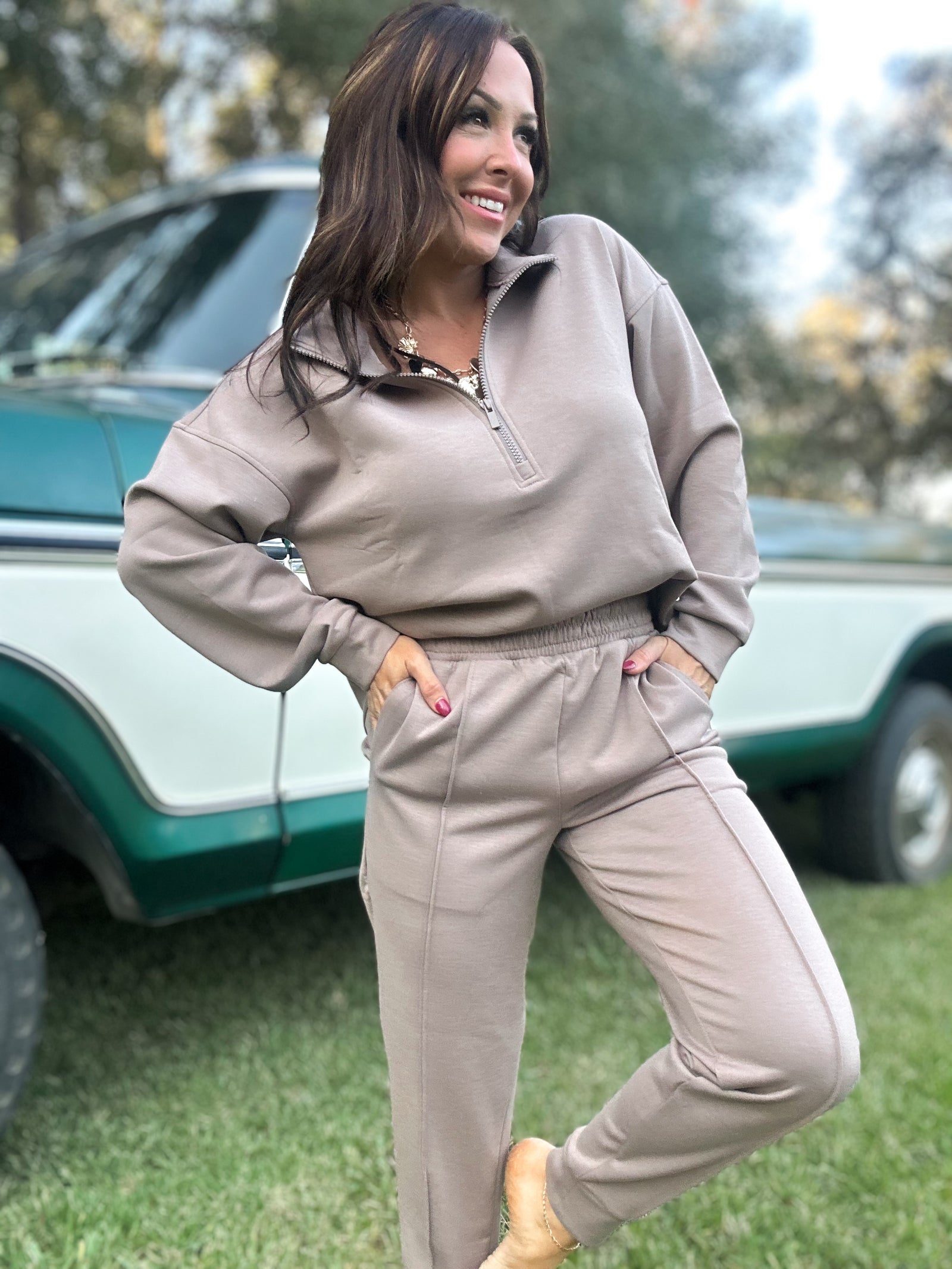 DOORBUSTER - Britt Half Zip Pullover - Cocoa