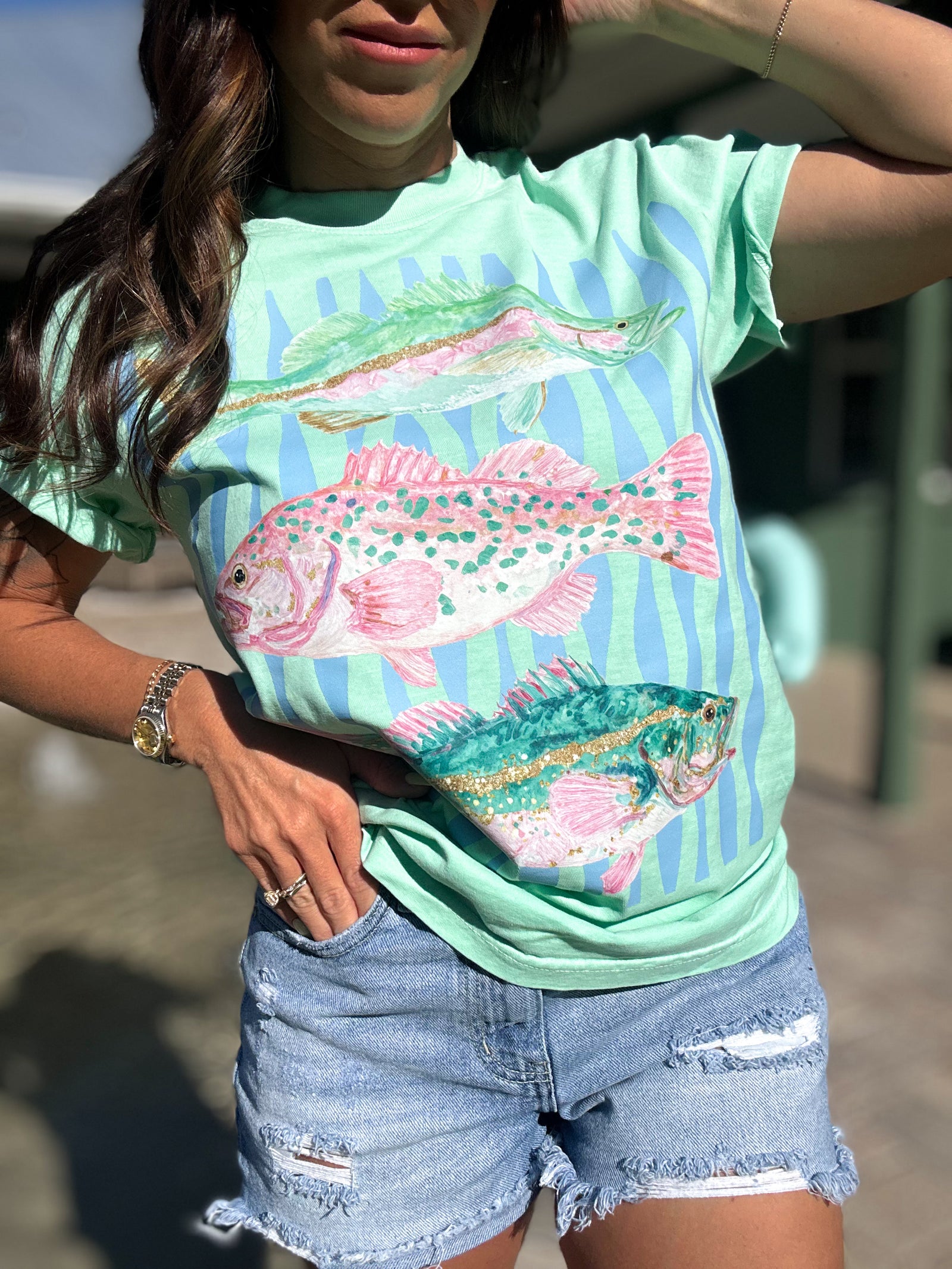 Mermaid Bait Comfort Colors Tee - Island Reef