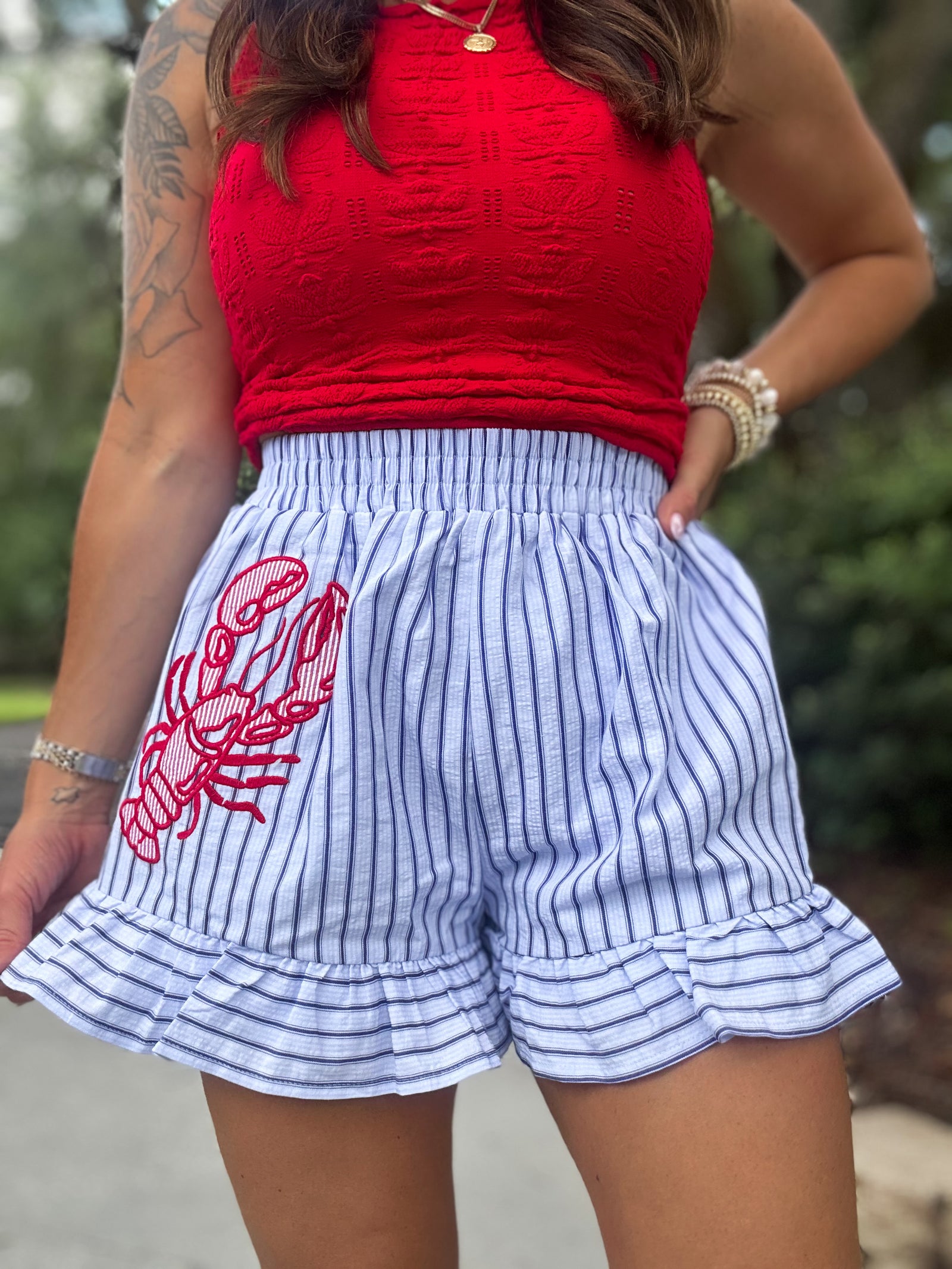 Forever Summer Striped Ruffle Shorts