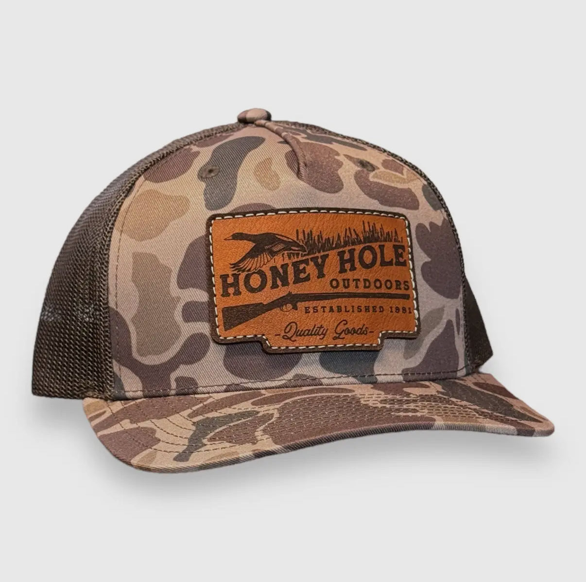 Honey Hole Snapback Hat - Leather Duck Shotty